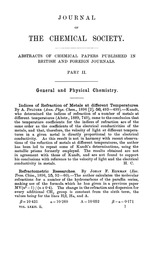 General and physical chemistry