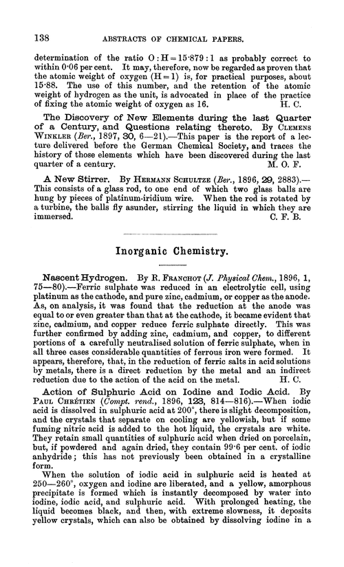 chemistry Journal of the Chemical Society, Abstracts (RSC