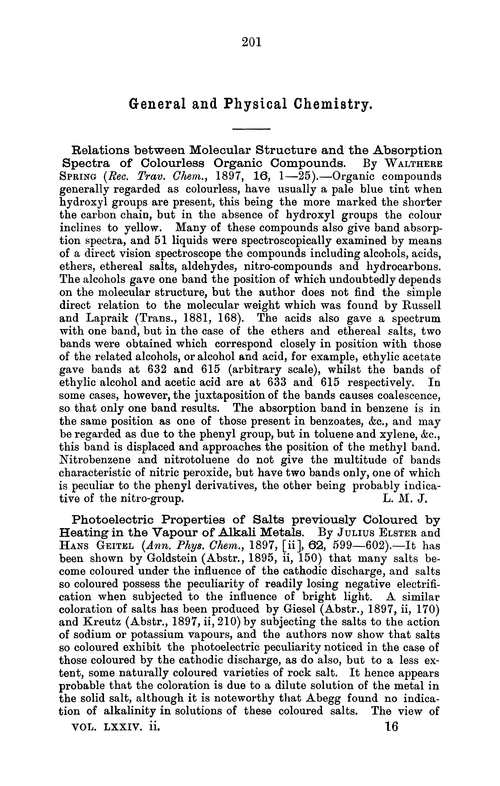 General and physical chemistry