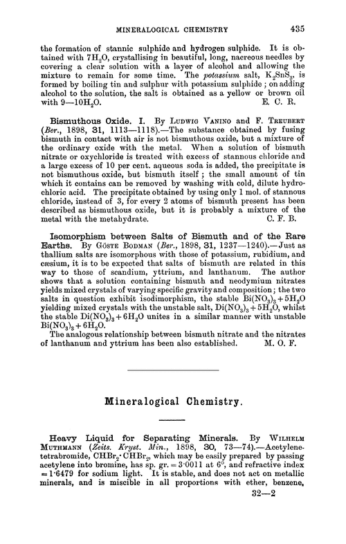 Mineralogical chemistry