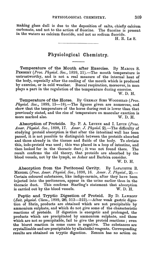 Physiological chemistry