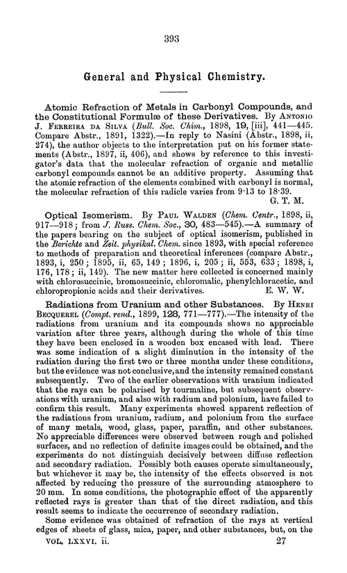 General and physical chemistry