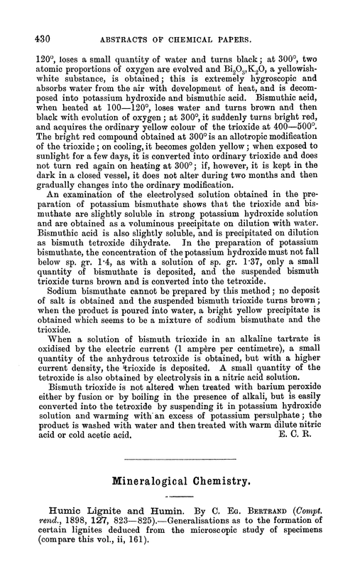 Mineralogical chemistry