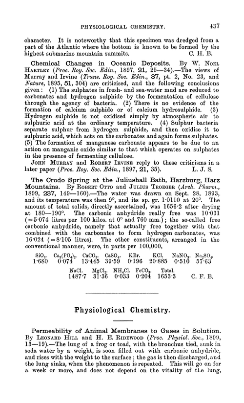 Physiological chemistry