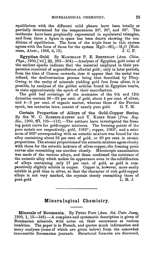 Mineralogical chemistry