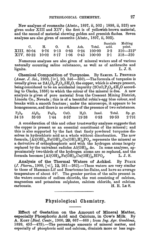 Physiological chemistry
