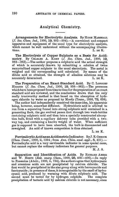 Analytical chemistry