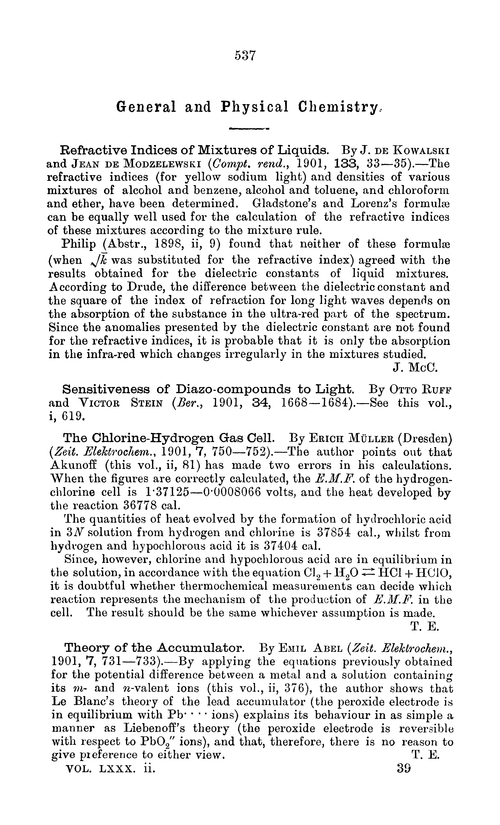 General and physical chemistry