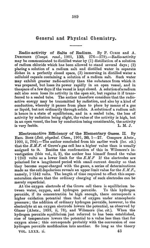 General and physical chemistry