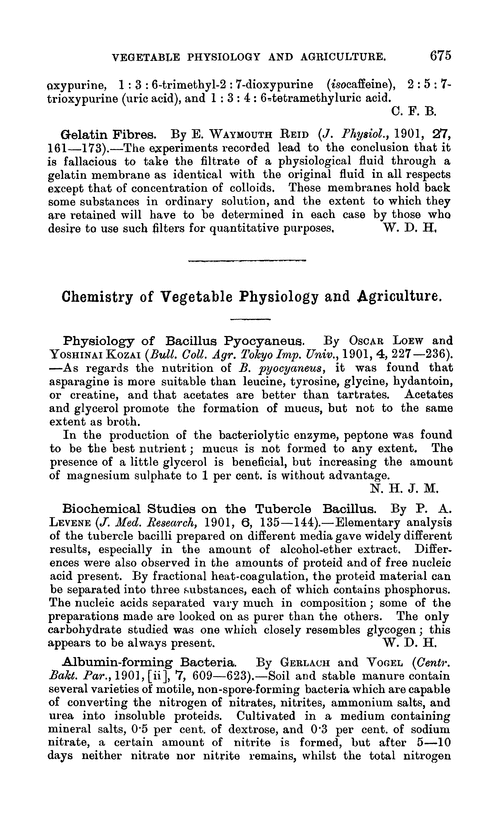 Chemistry of vegetable physiology and agriculture