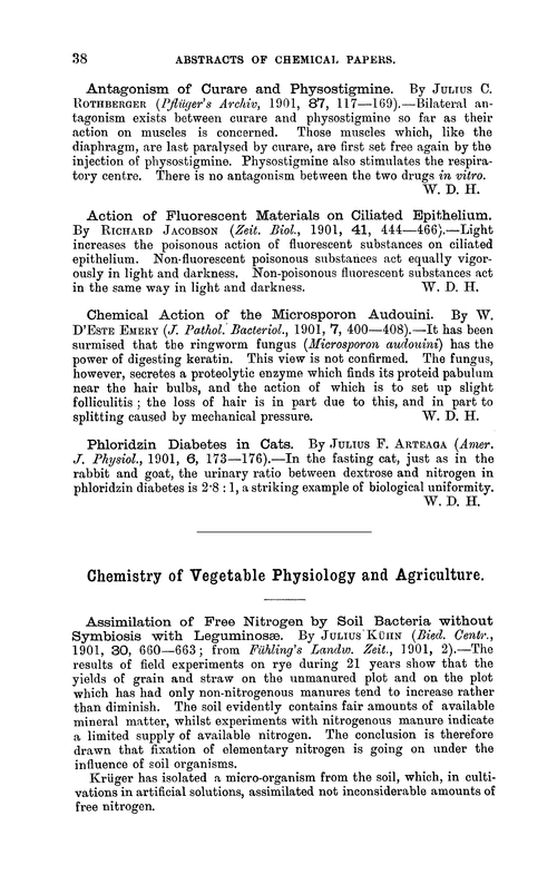 Chemistry of vegetable physiology and agriculture