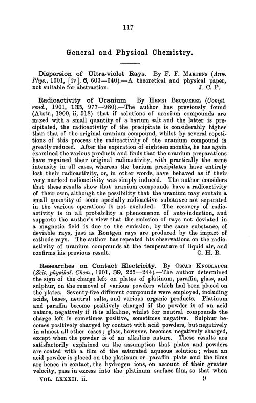 General and physical chemistry