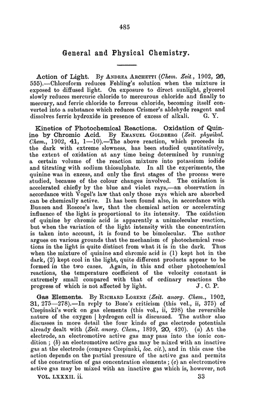 General and physical chemistry