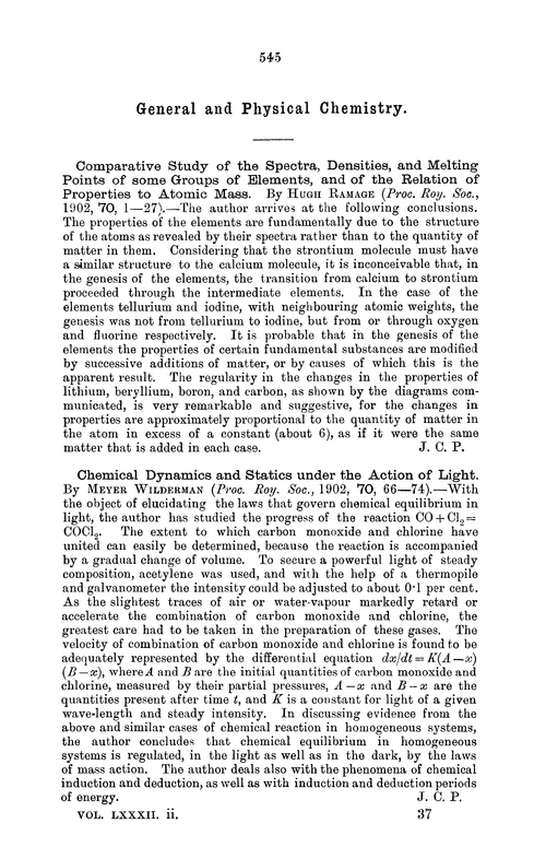 General and physical chemistry