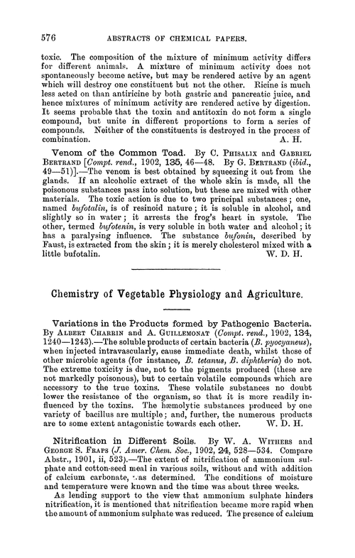 Chemistry of vegetable physiology and agriculture