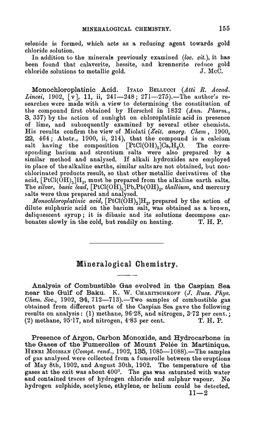 Mineralogical chemistry