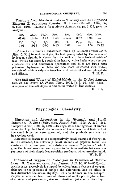 Physiological chemistry
