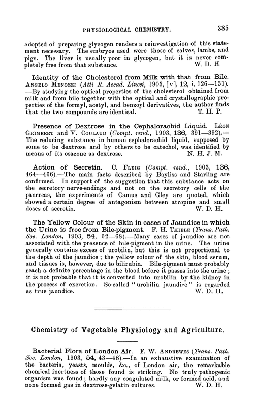 Chemistry of vegetable physiology and agriculture