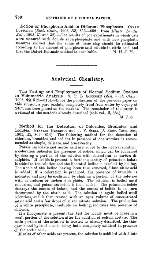 Analytical chemistry