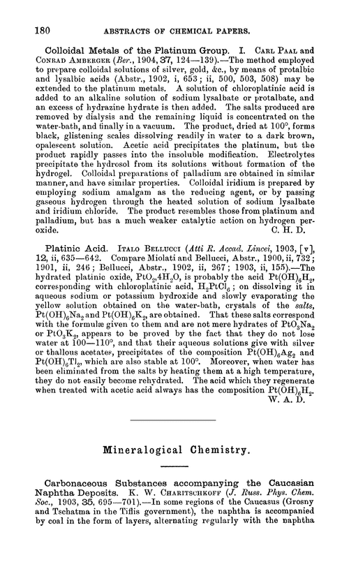 Mineralogical chemistry