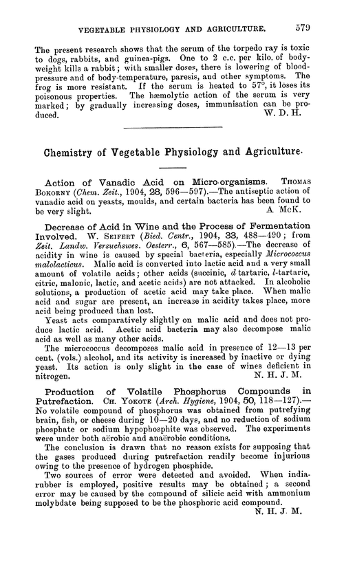 Chemistry of vegetable physiology and agriculture