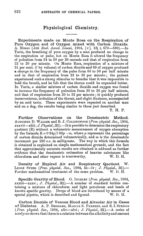 Physiological chemistry