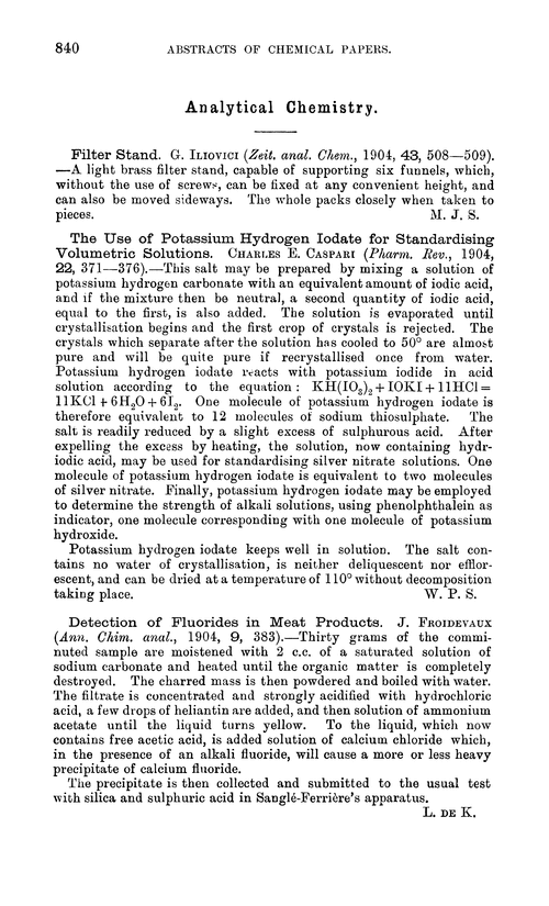 Analytical chemistry
