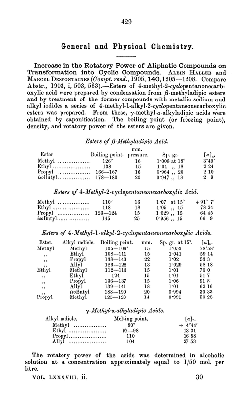 General and physical chemistry