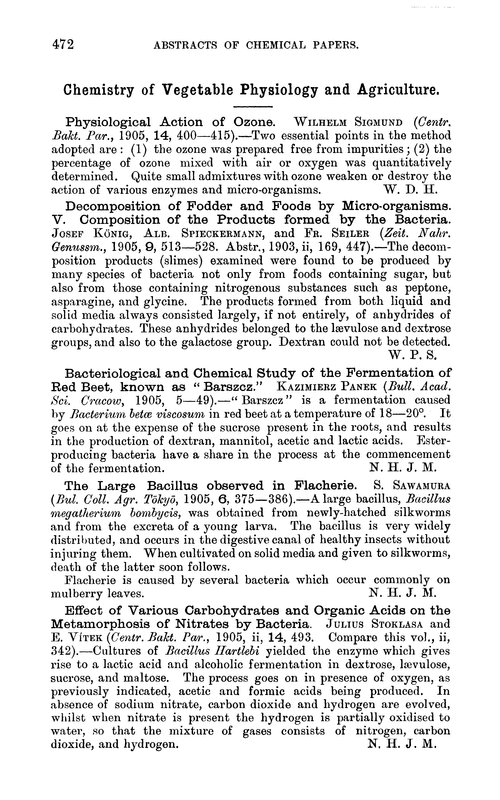 Chemistry of vegetable physiology and agriculture