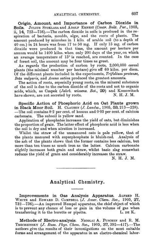 Analytical chemistry