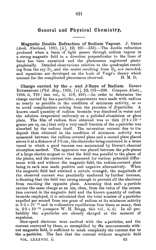 General and physical chemistry