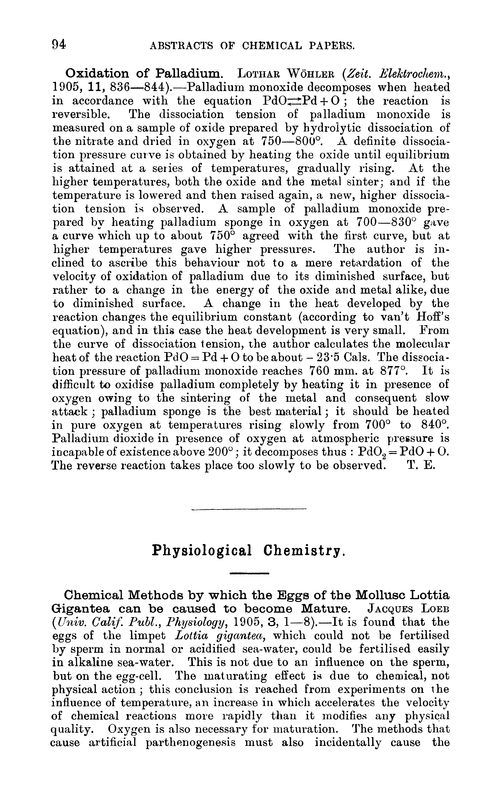Physiological chemistry