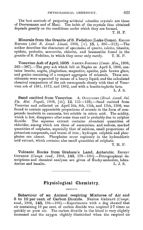 Physiological chemistry