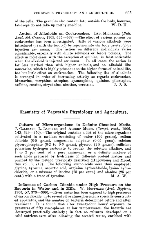 Chemistry of vegetable physiology and agriculture