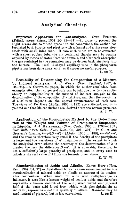 Analytical chemistry