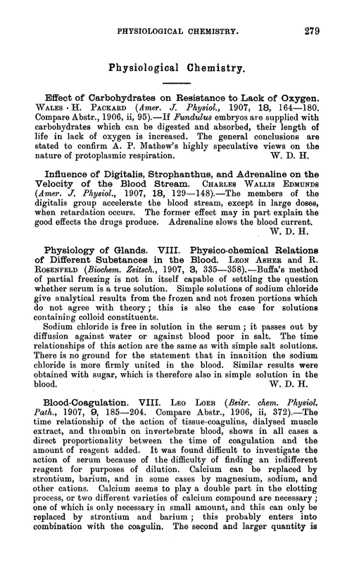Physiological chemistry