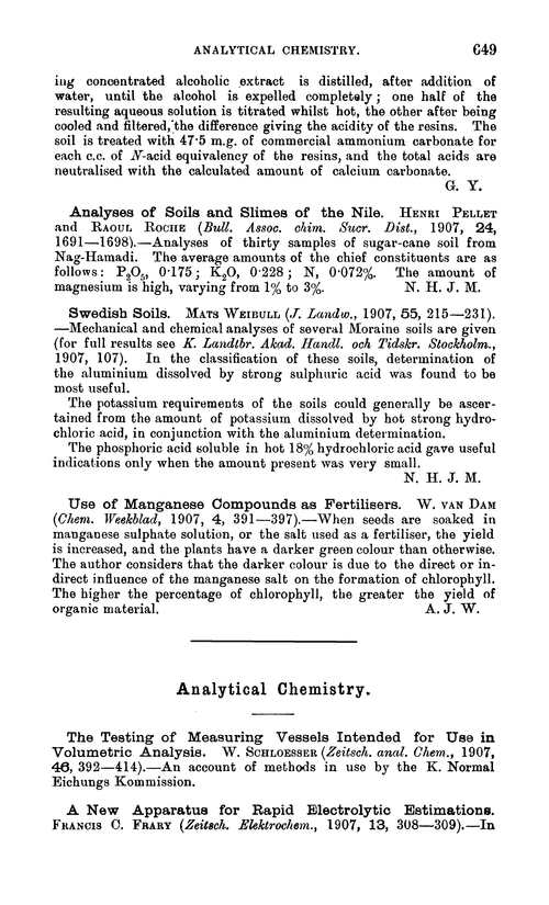 Analytical chemistry