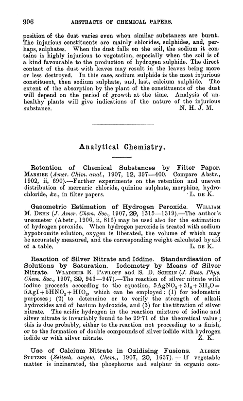 Analytical chemistry