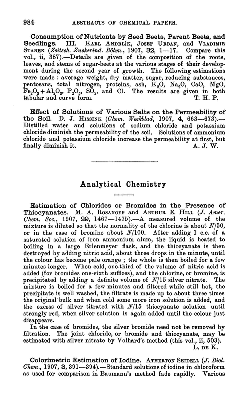 Analytical chemistry