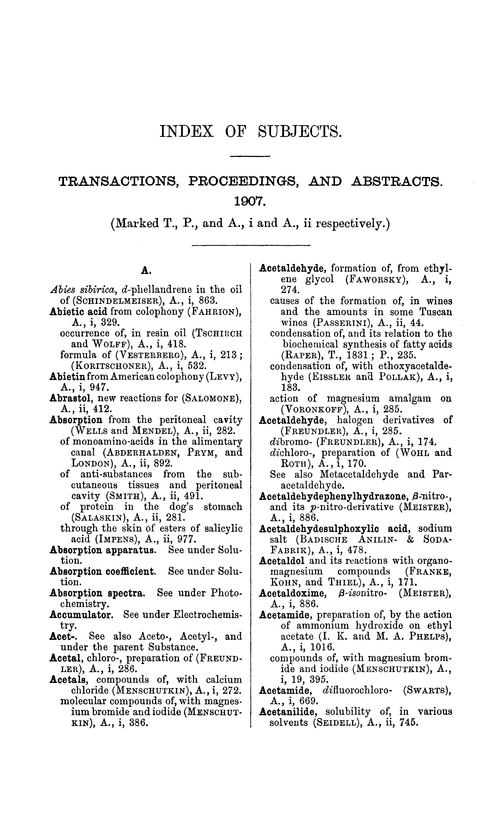 Index of subjects