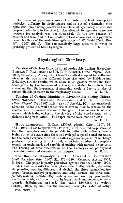 Physiological chemistry