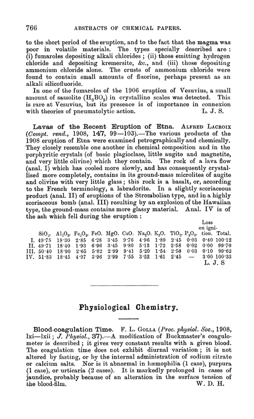 Physiological chemistry