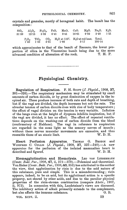 Physiological chemistry