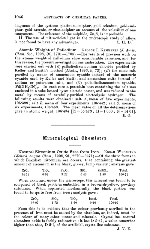 Mineralogical chemistry