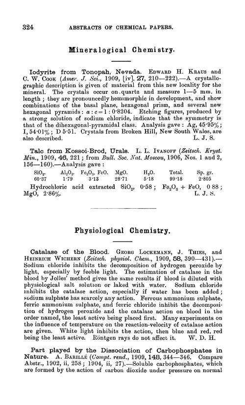 Mineralogical chemistry