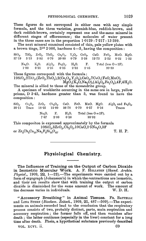 Physiological chemistry