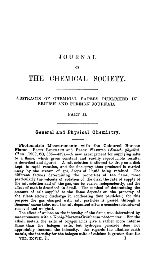 General and physical chemistry