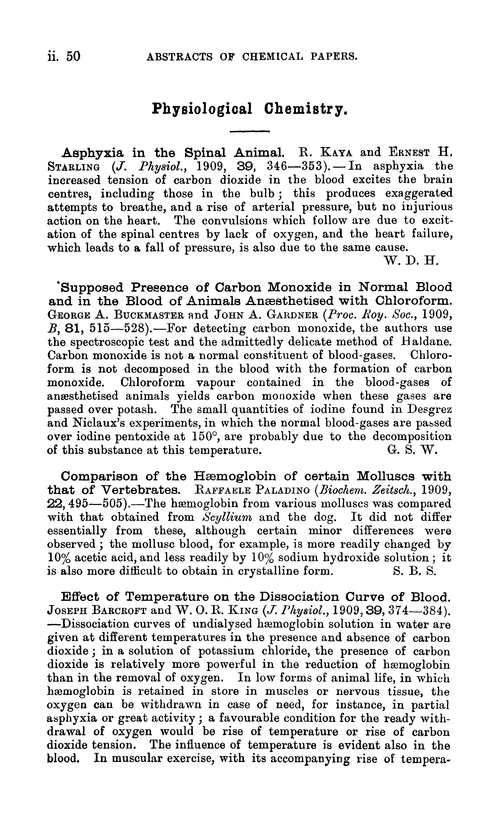 Physiological chemistry