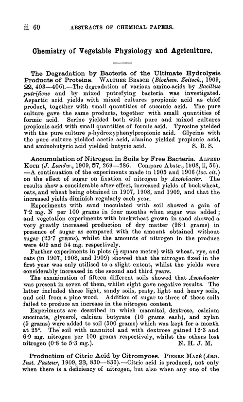 Chemistry of vegetable physiology and agriculture