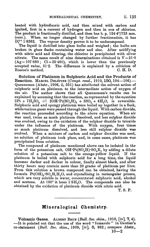 Mineralogical chemistry